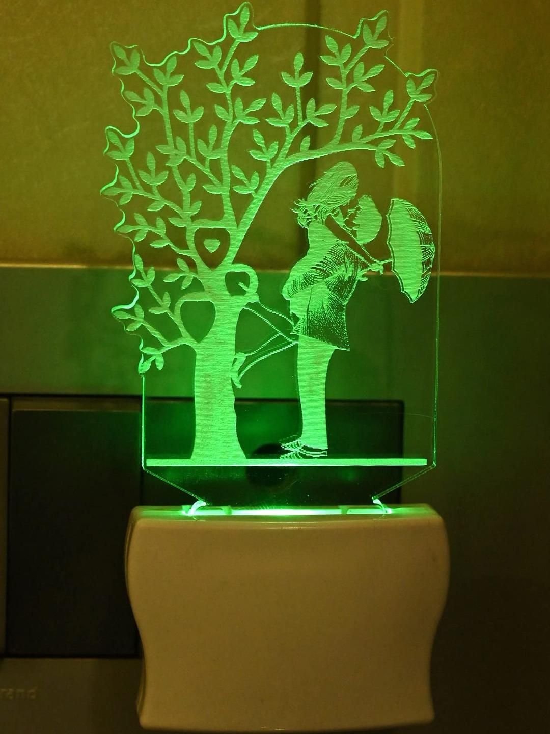 SOMIL Green & Blue Glass Abstract Shaped Wall Lamp-image-10