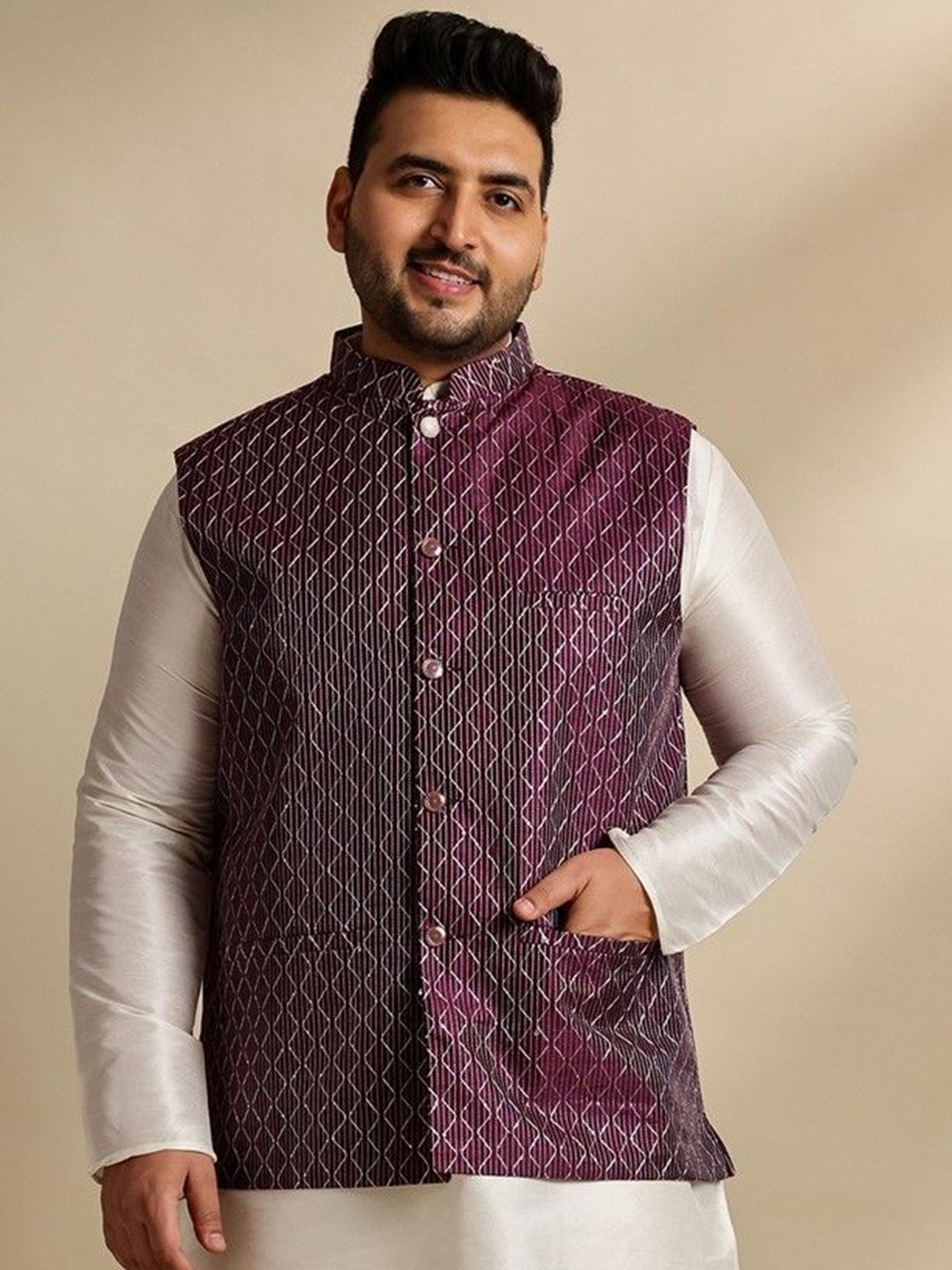 SOJANYA PLUS Embroidered Nehru Jacket-picture-10