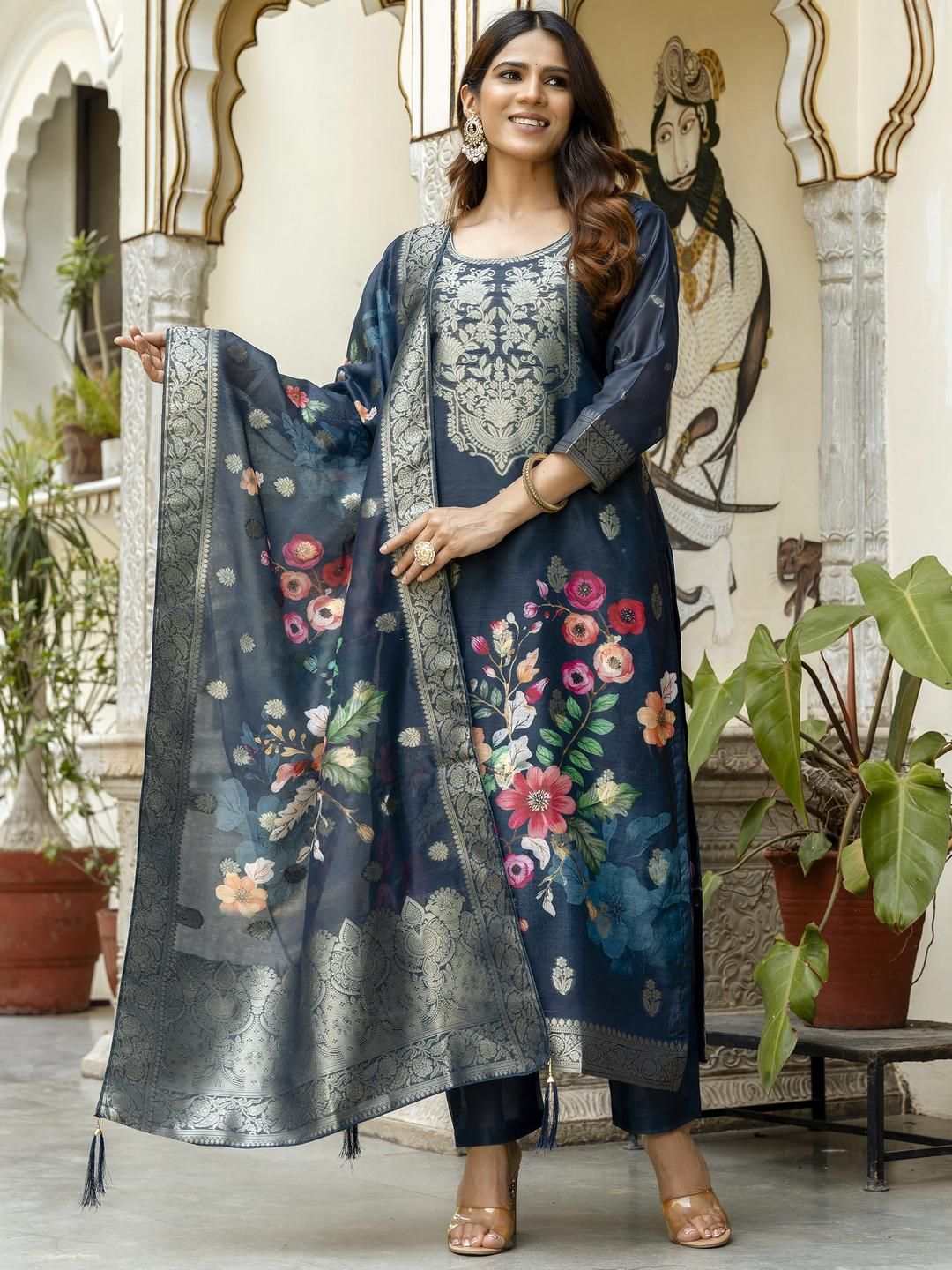 CaniBani Women Blue Kurta Sets