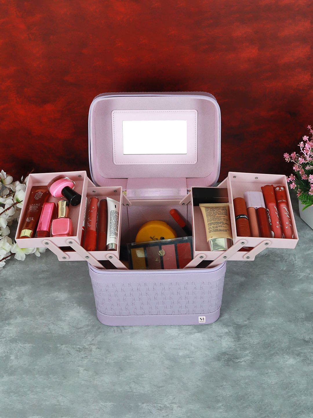 NFI essentials Purple Textured Makeup Organiser-picture-22