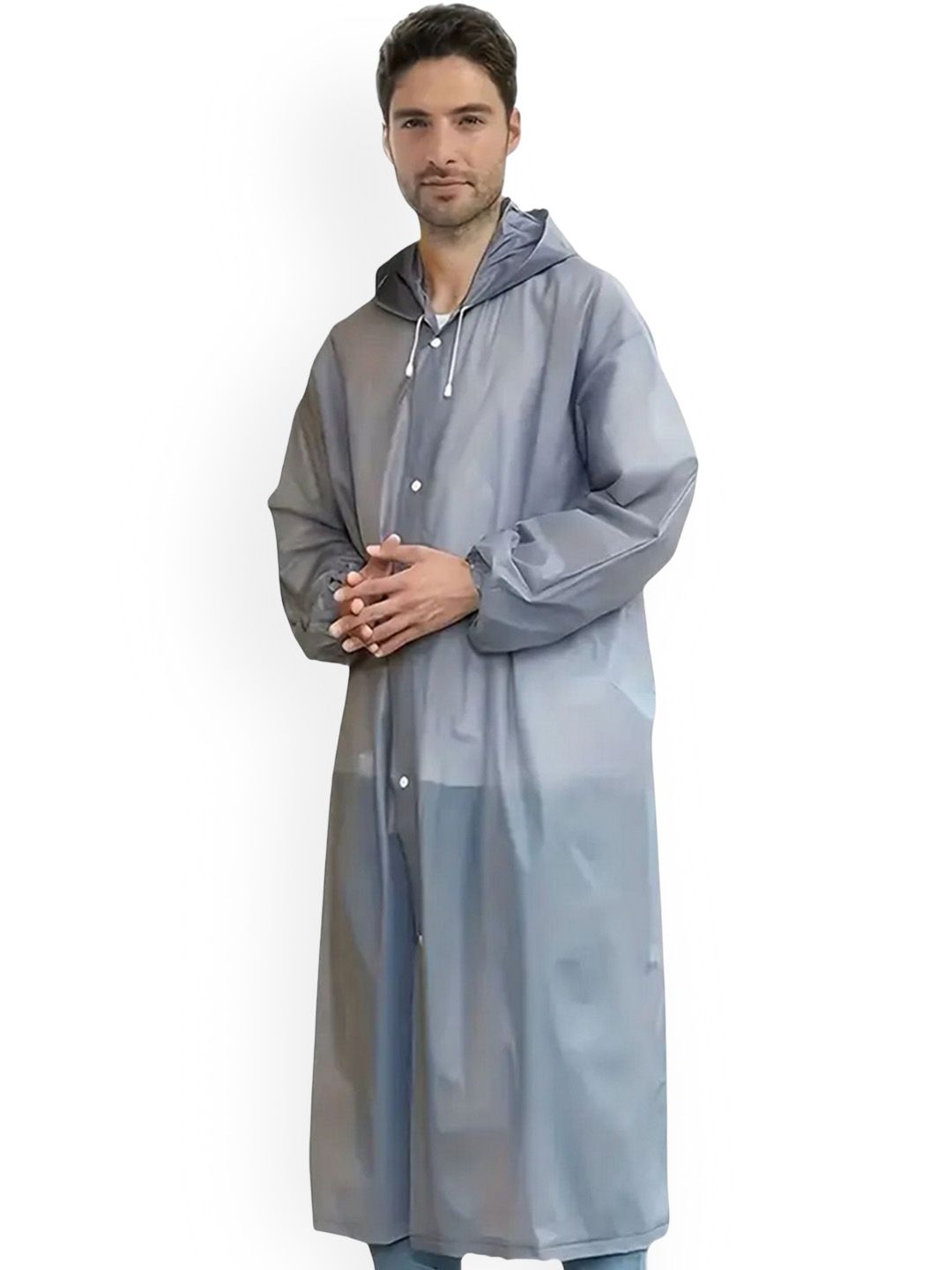 Infispace Hooded Breathable Waterproof Long Rain Jacket-picture-26