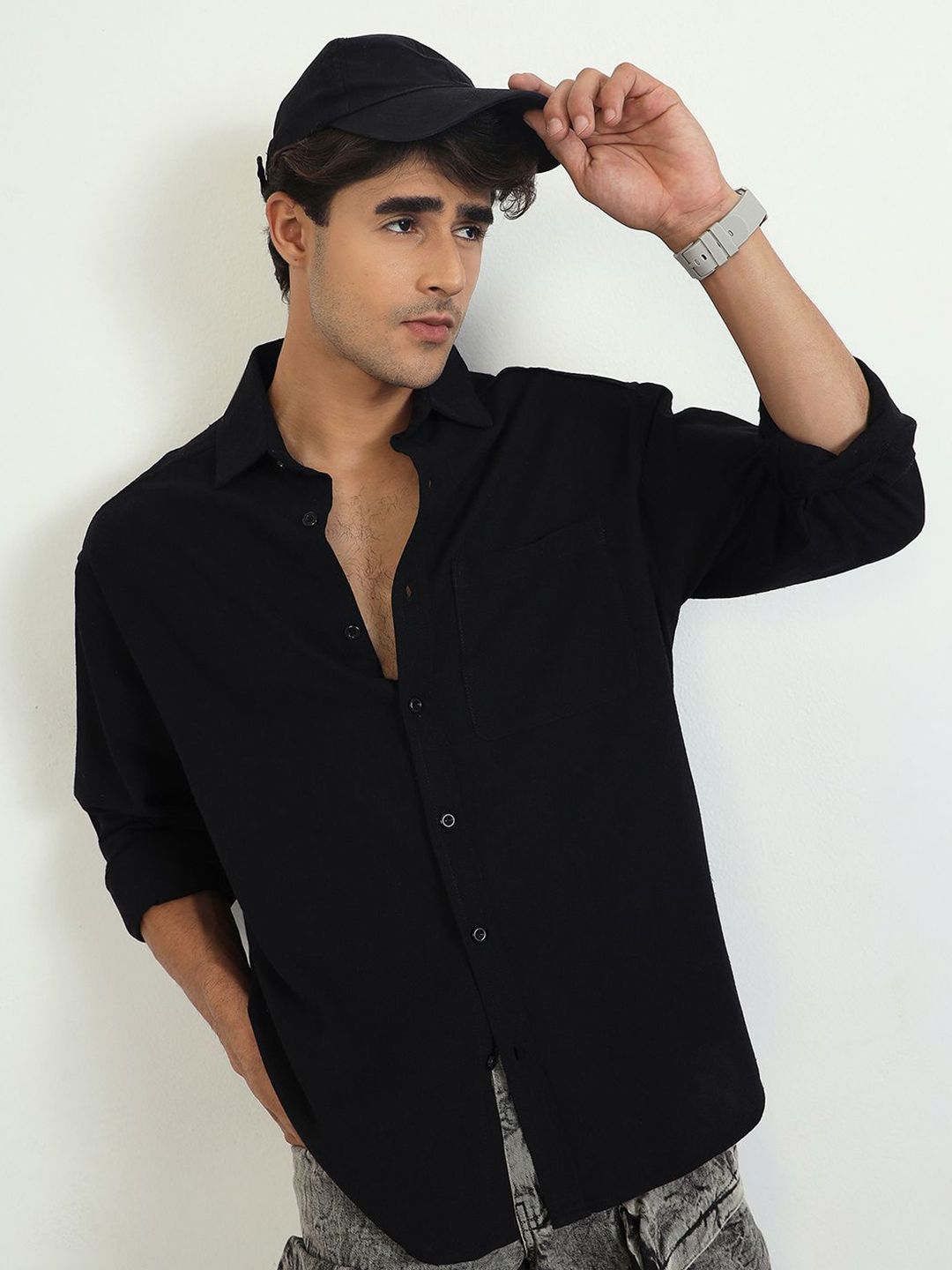 CHIMPAAANZEE Oversized Twill Long Sleeves Shirt-image-4