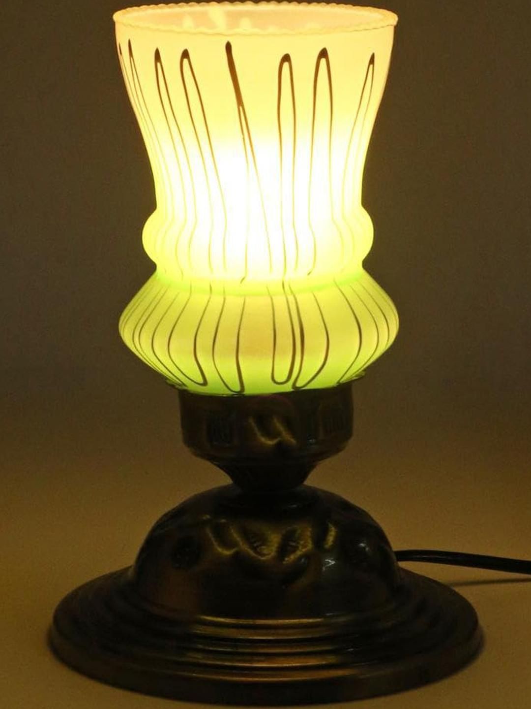 SOMIL Gold-Toned Printed Glass Cylindrical Shaped Table Lamp-picture-28