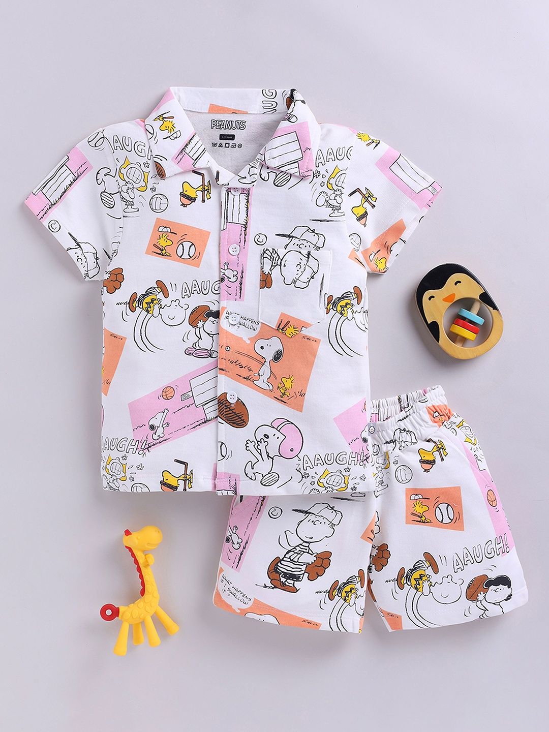 YK X Tinyo Boys Peanuts Printed Shirt with Shorts-picture-51
