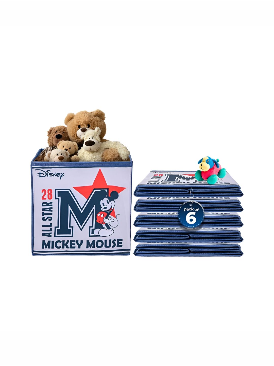 YK Navy Blue & Grey 6 Pieces Mickey Printed Storage Box Organisers-picture-32