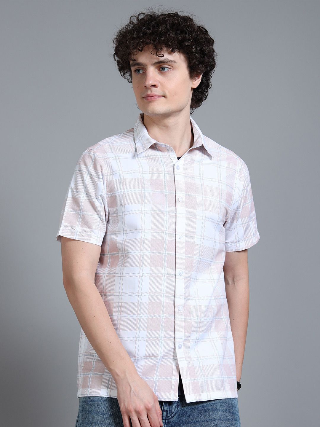 Moda Rapido Tartan Checked Oversized Casual Shirt-image-3