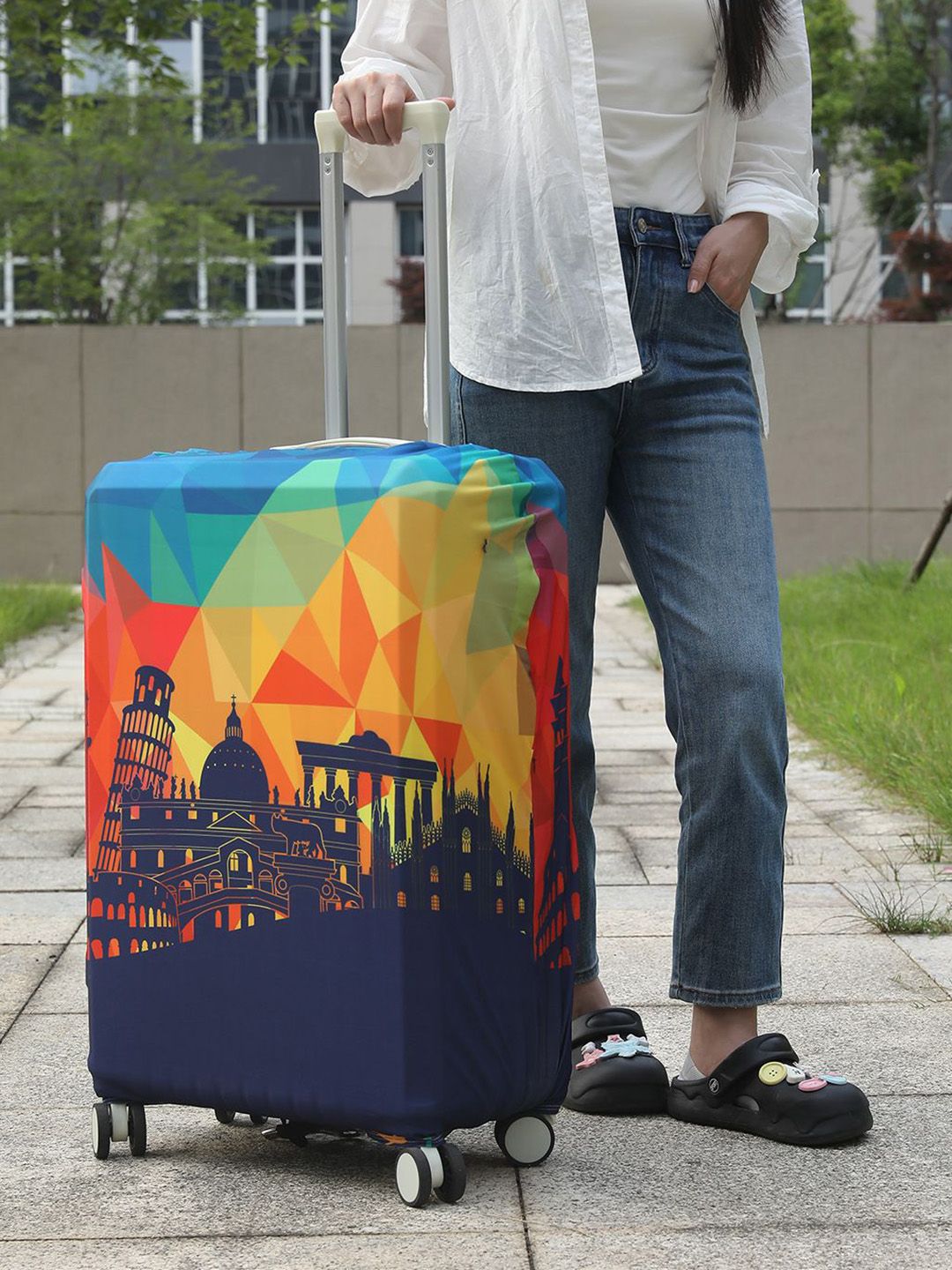 HOKIPO Printed Scratch Resistant Hard Sided Large Trolley Bag-picture-45