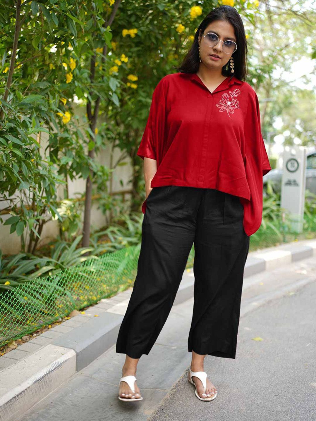 LetsDressUp Printed Shirt Collar Top With Palazzo Co-Ords-picture-10