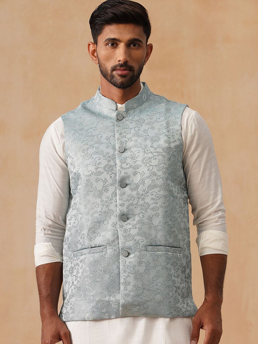 Jompers Woven Design Nehru Jacket-picture-36