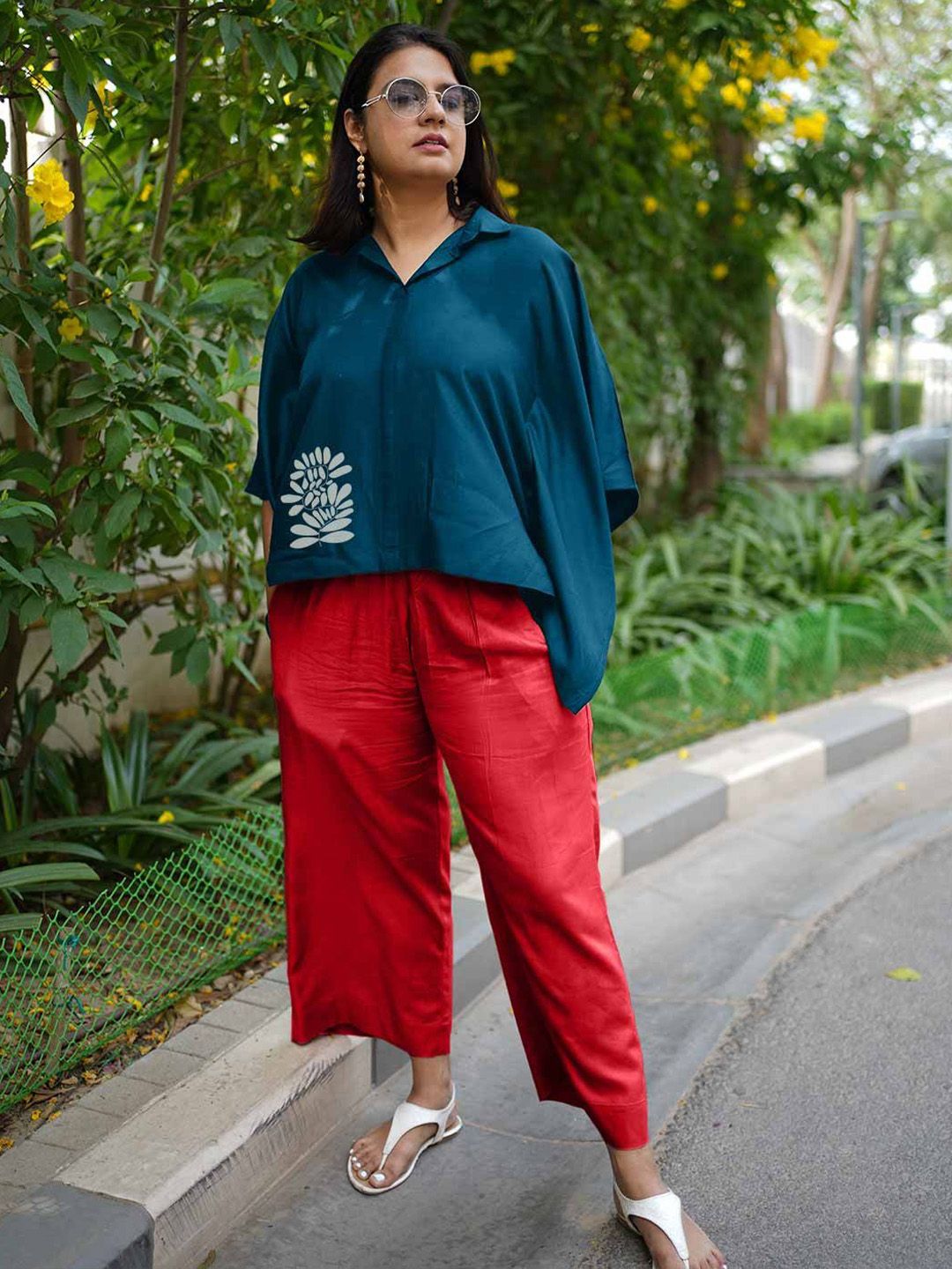 LetsDressUp Printed V-Neck Kaftan Top With Palazzo Co-Ords-picture-29