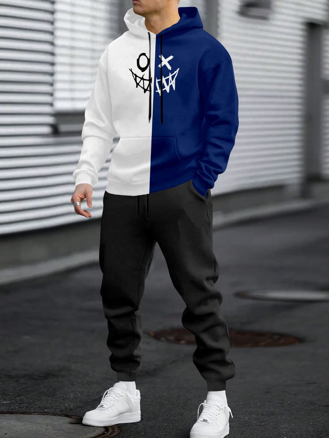Triptee Men Colourblocked Hooded Pullover Sweatshirt-picture-19