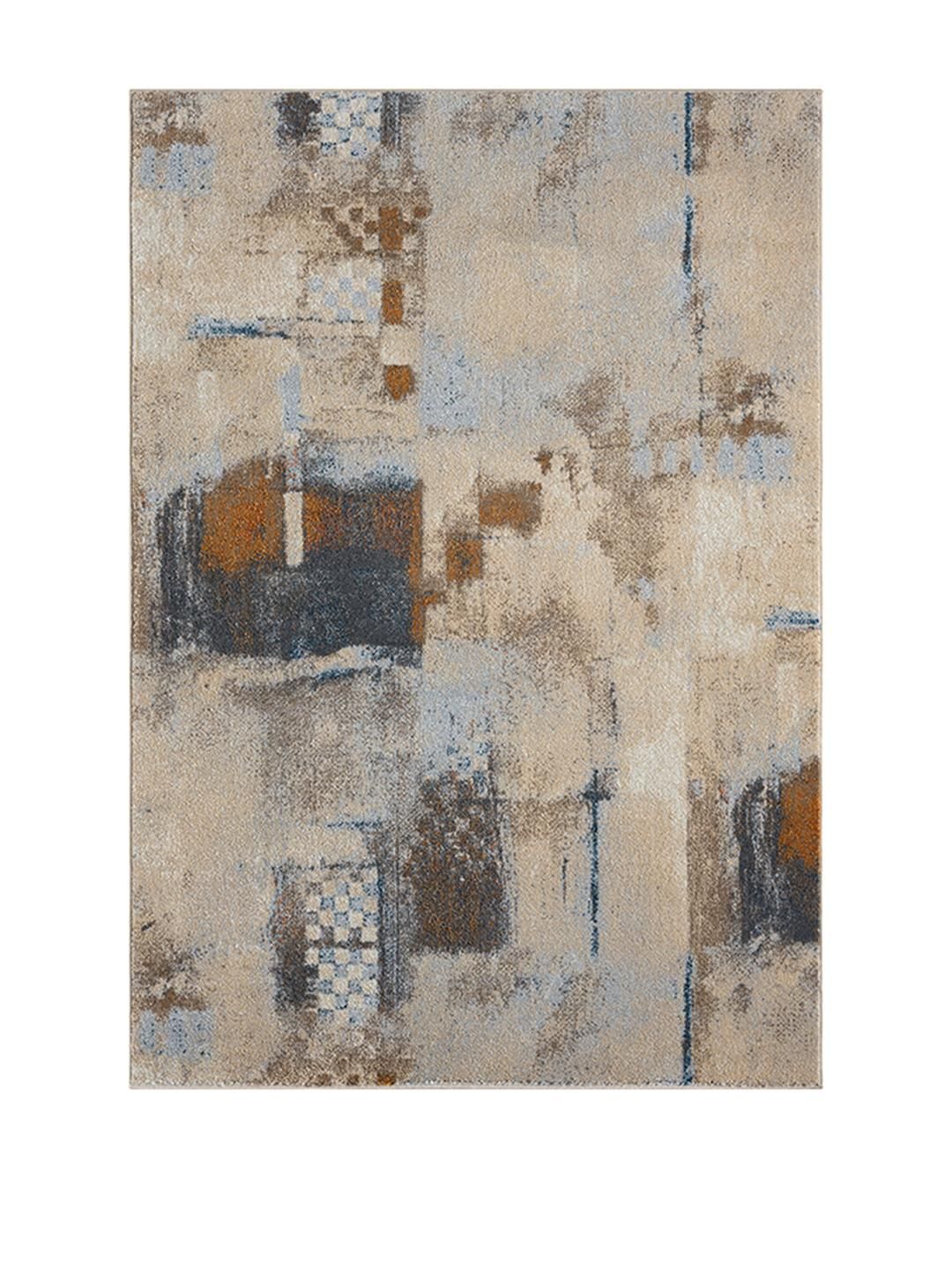Kaleen India Blue Polypropylene Abstract Anti-Skid Carpets-image-5