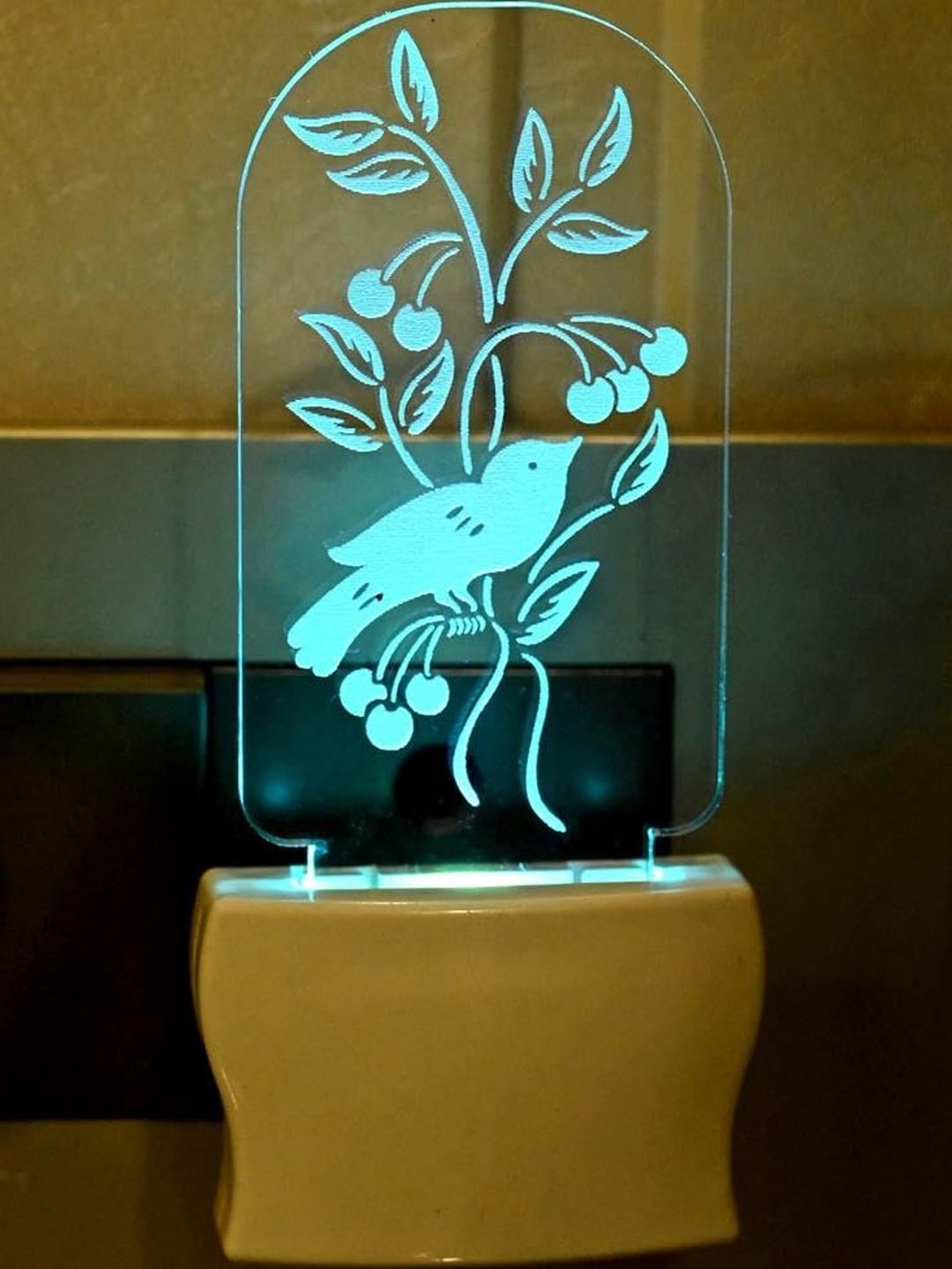 SOMIL Green & Blue Printed Glass Rectangle Shaped Wall Lamp-image-41