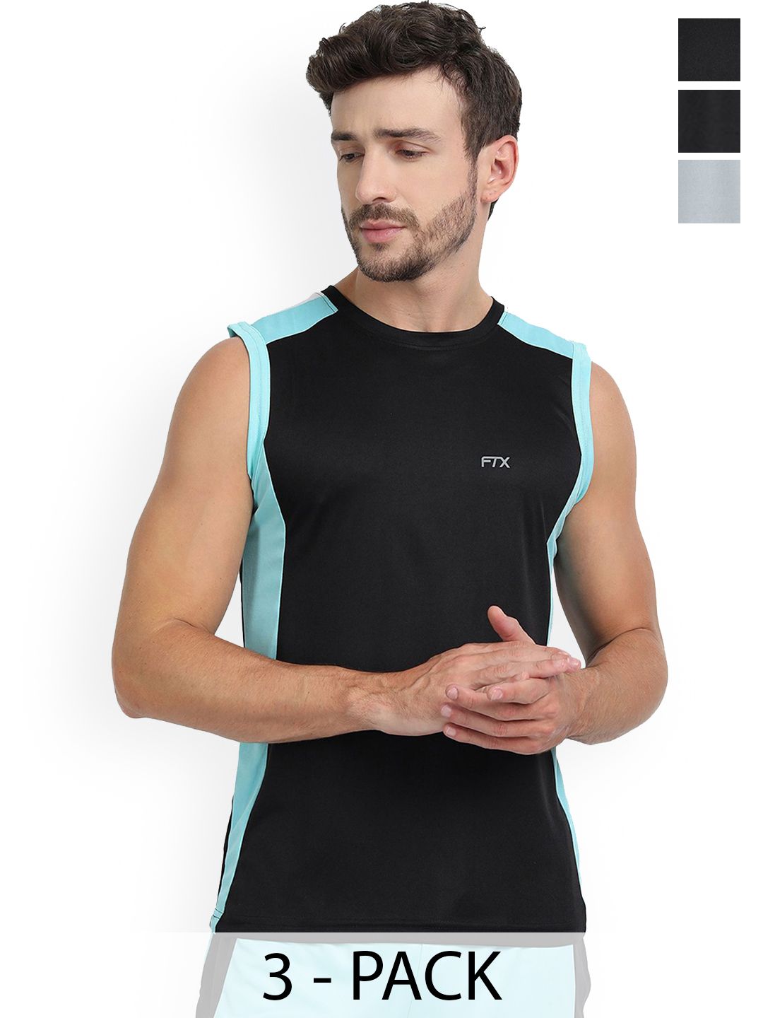 FTX Pack Of 3 Colourblocked Dry-Fit Round Neck Gym Vests 709-1_709-4_709-6-S-picture-42