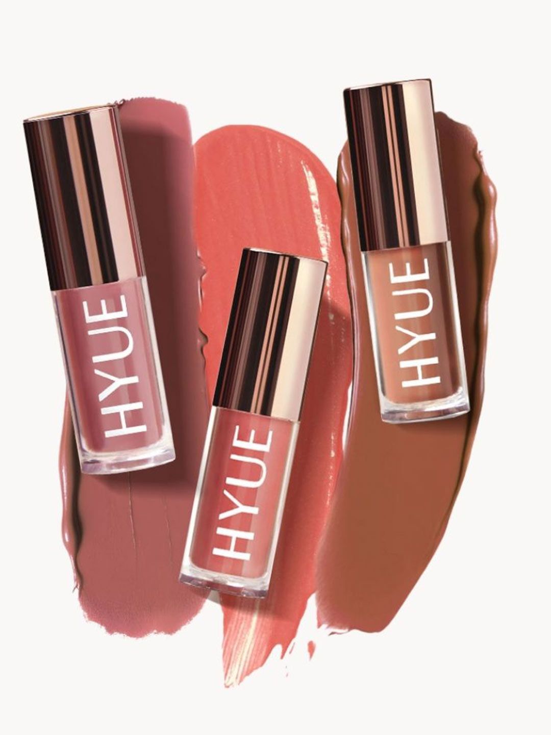 HYUE Set Of 3 Hydra Matte Liquid Lipstick- 2.2 ml Each - Biscotti Hottie - Parisian Pink-image-5