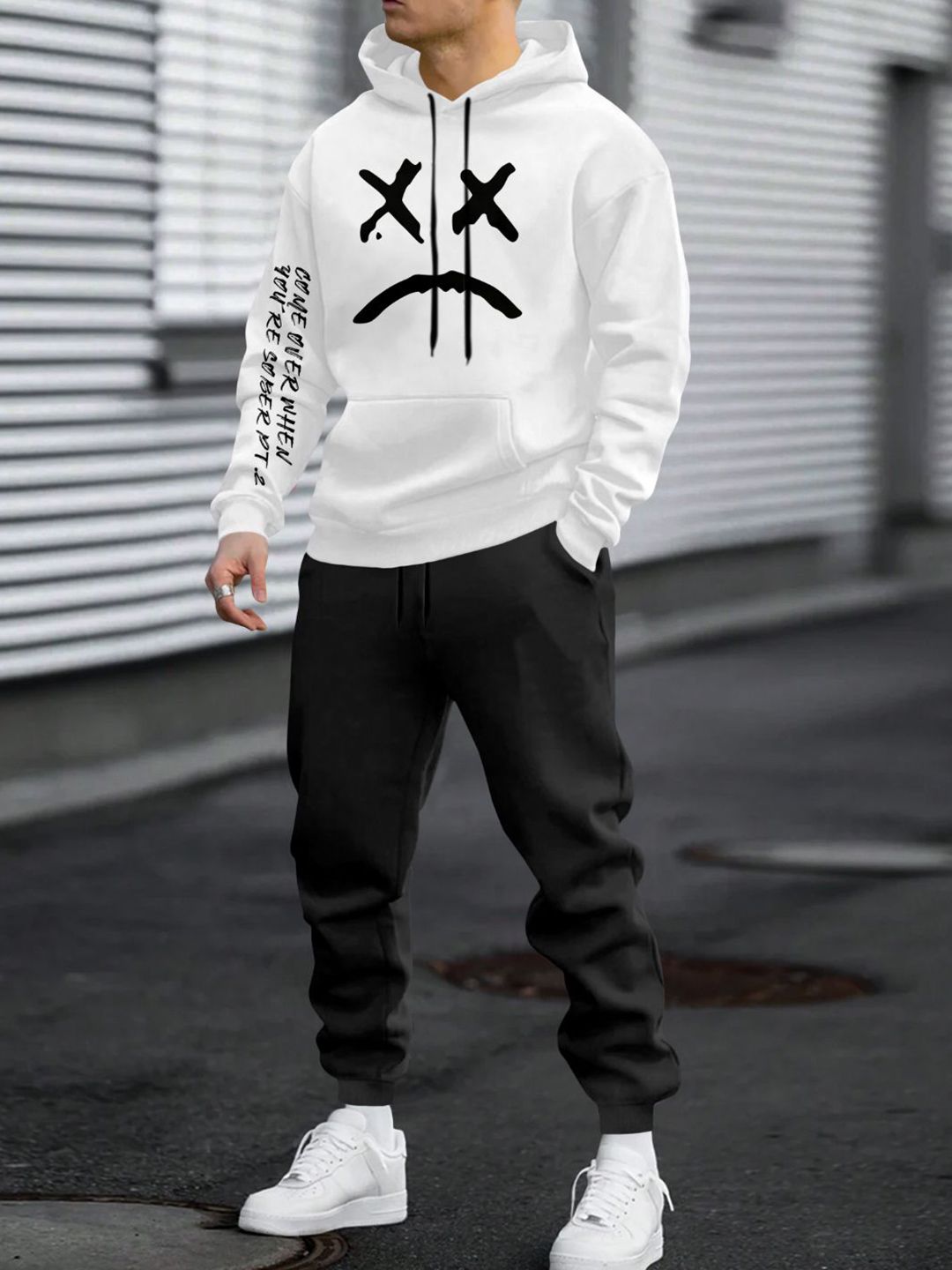 Triptee Men Printed Monochrome Hooded Sweatshirt-picture-48