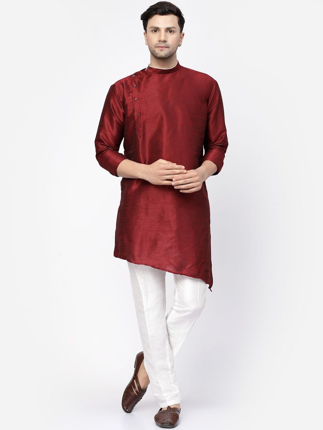 TS LIFESTYLE Men Regular Dupion Silk Kurta with Pyjamas-picture-31