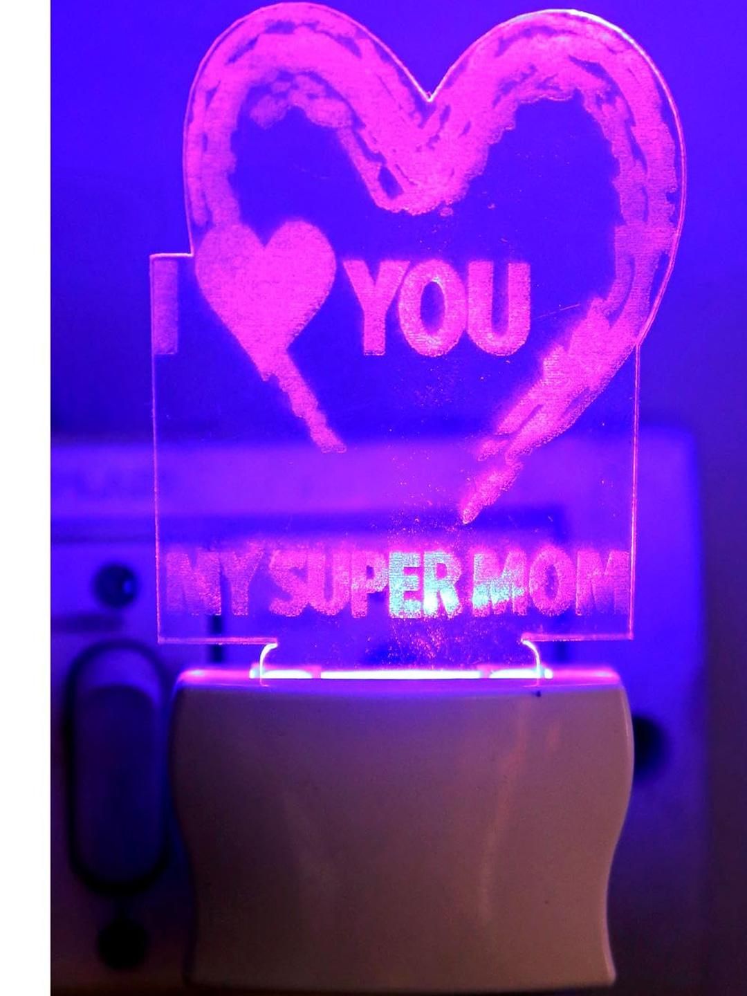 SOMIL Green & Blue Printed Glass Heart Shaped Wall Lamp-image-38