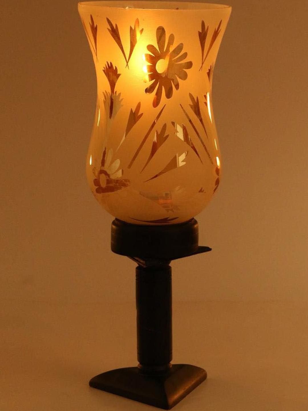 SOMIL Orange Printed Glass Cylindrical Shaped Table Lamp-picture-18