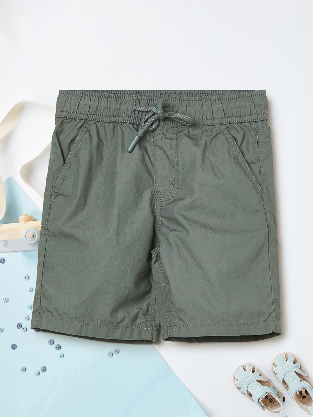 max Boys Mid-Rise Solid Regular Fit Shorts-picture-33