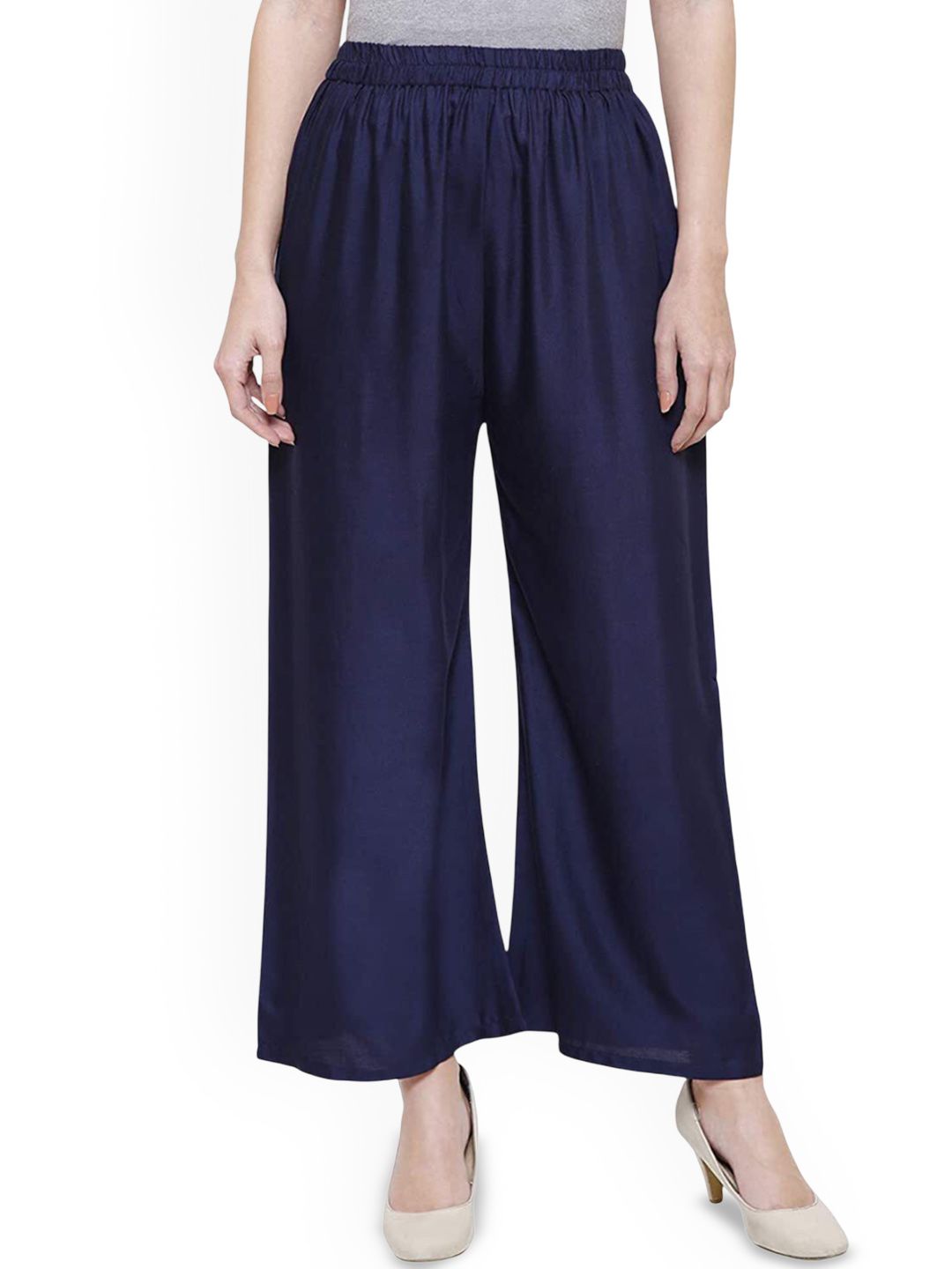 SRISARAS Women Solid Mid-Rise Palazzos-picture-17