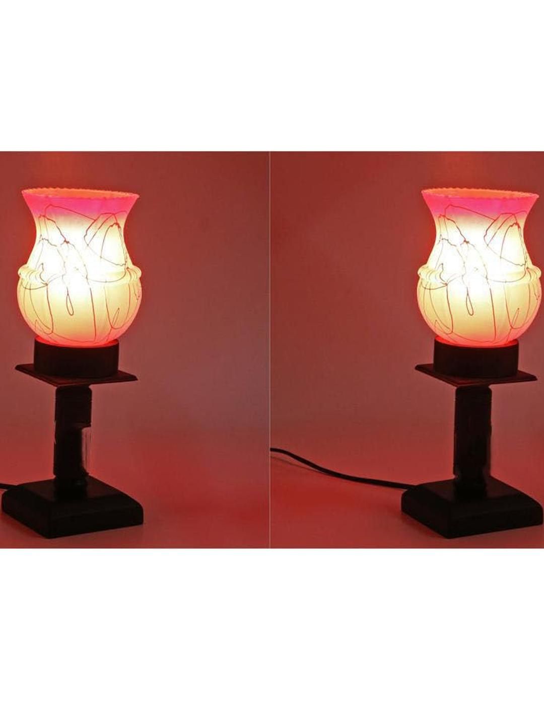 SOMIL Pink Glass Cylinder Table Lamps-picture-11