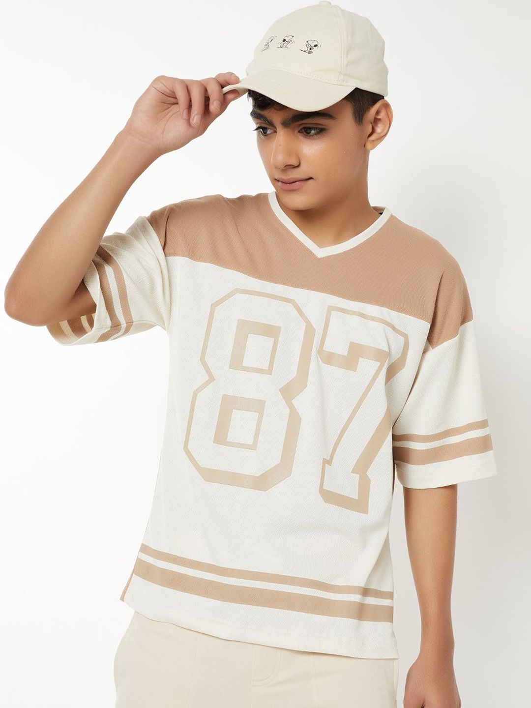 max Boys Varsity Printed V-Neck T-shirt-picture-58