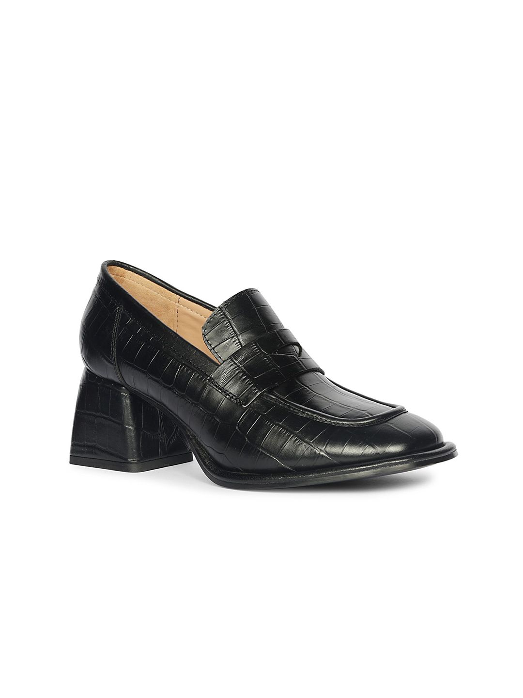 Saint G Textured Leather Block Heel Pumps-picture-12