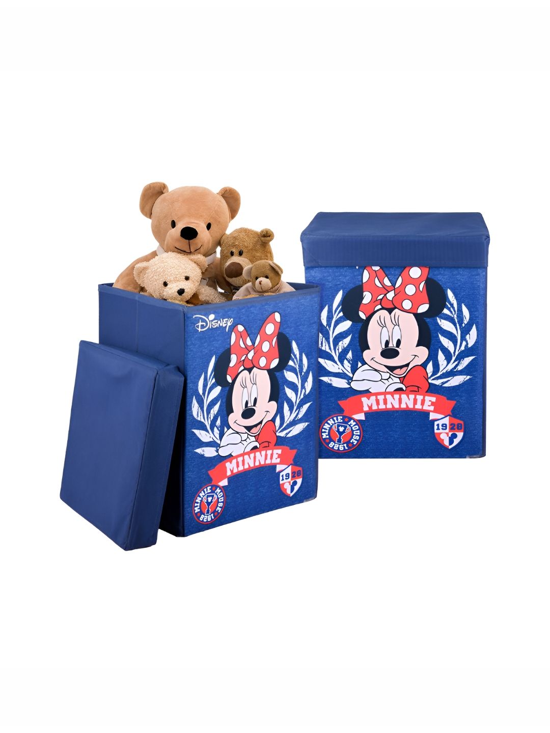 YK Navy Blue & Red 2 Pieces Disney Minnie Printed Storage Box Organisers with Lid-picture-14