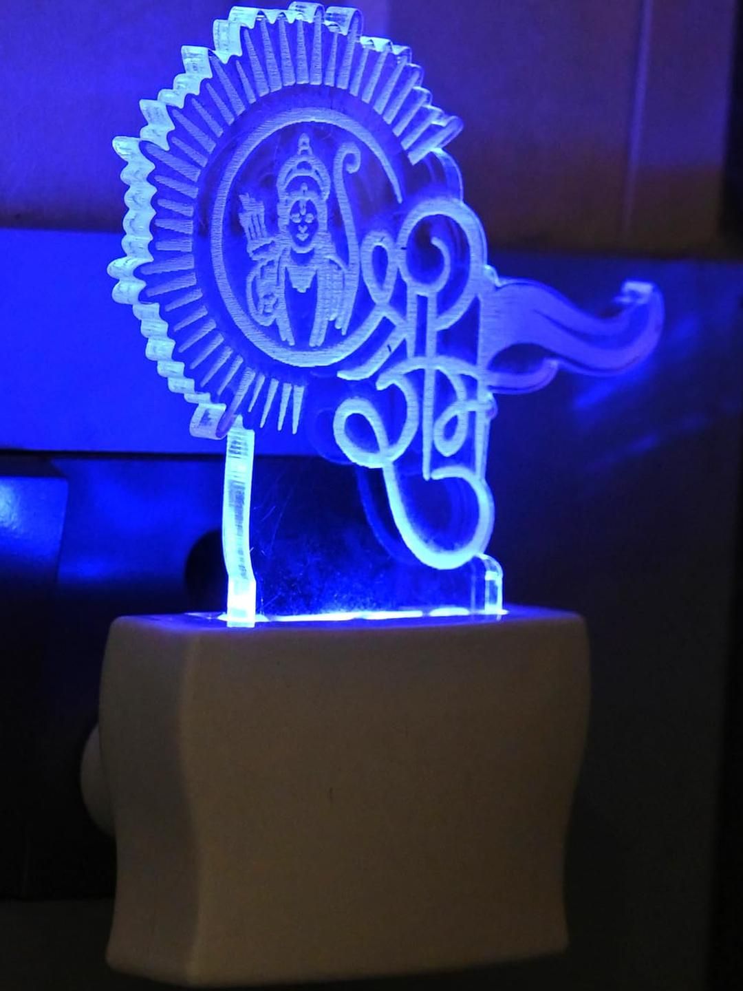 SOMIL Blue Printed Glass Lord Rama Shaped Wall Lamp-picture-19