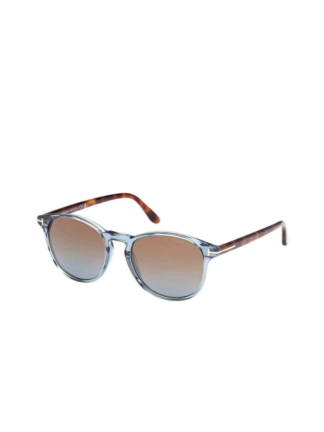 Tom Ford Men Brown Lens & Blue Oval Sunglasses with-image-25