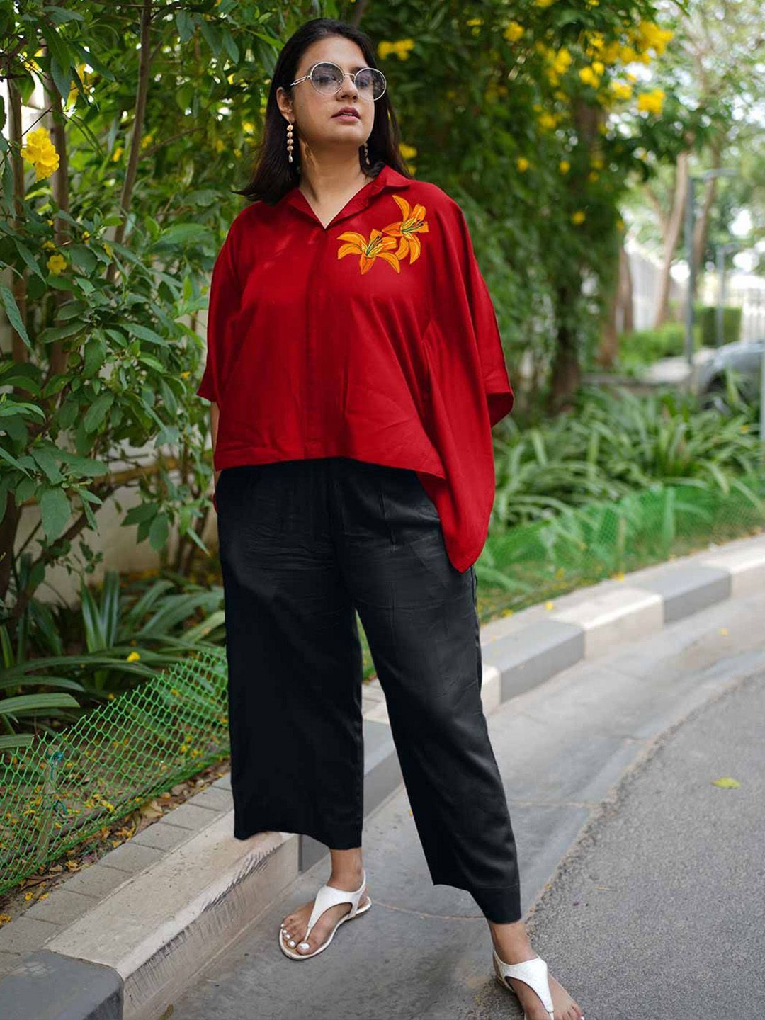 LetsDressUp Printed Shirt Collar-Neck Kaftan Top With Palazzo Co-Ords-picture-33