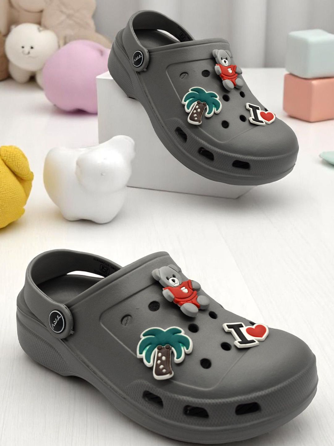 TRV Kids Self Design Rubber Clogs-picture-46