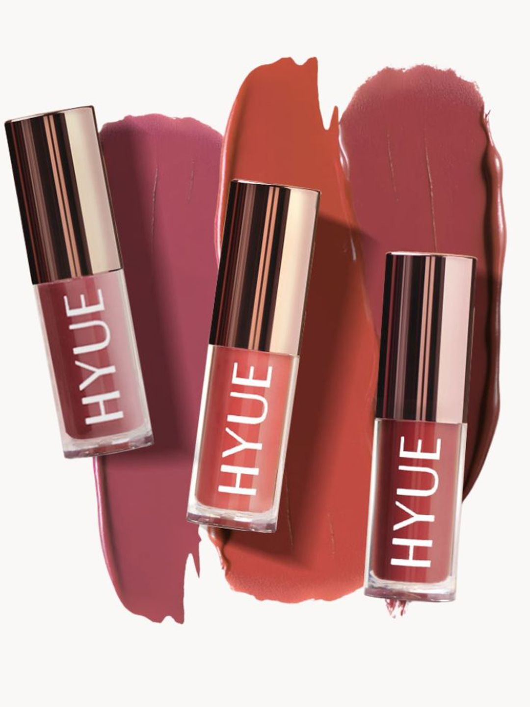 HYUE Set Of 3 Hydra Matte Liquid Lipstick- 2.2 ml Each - Mauve -licious - Terracotta-Tease-image-28