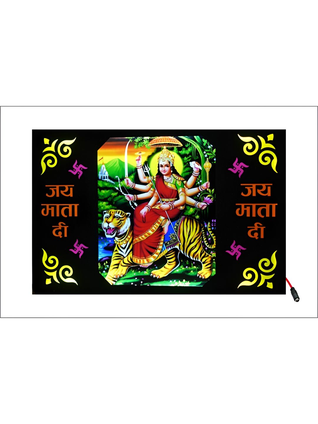 SHRI KHATU SHYAM CREATION Black & Red Single Piece Wooden Religious Wall Arts-picture-38