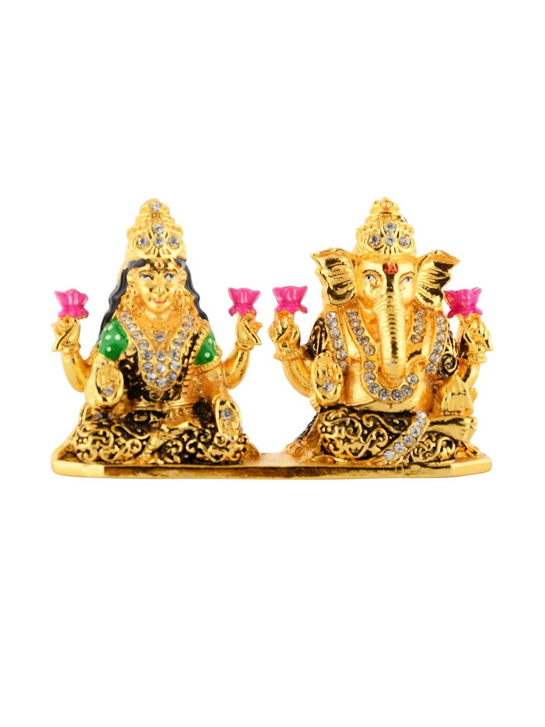 Kulin Gold-Toned Laxmi & Ganesha Figurine Showpiece-picture-19