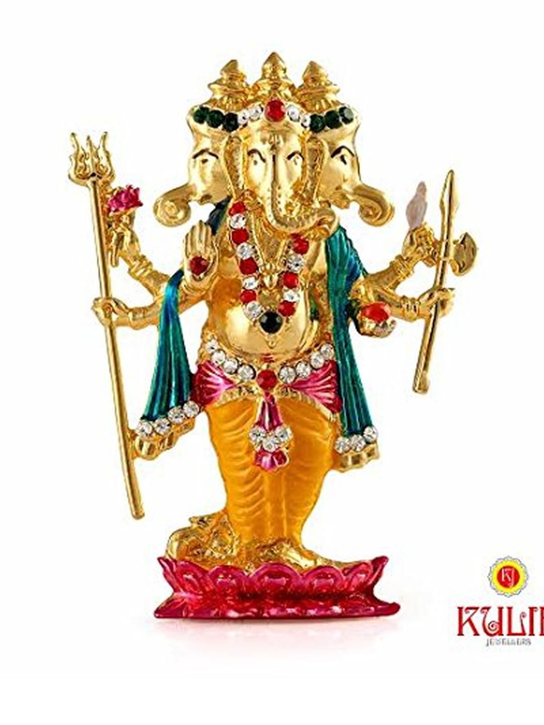 Kulin Gold-Toned Religious Figurine Showpiece of God Ganesha-picture-15