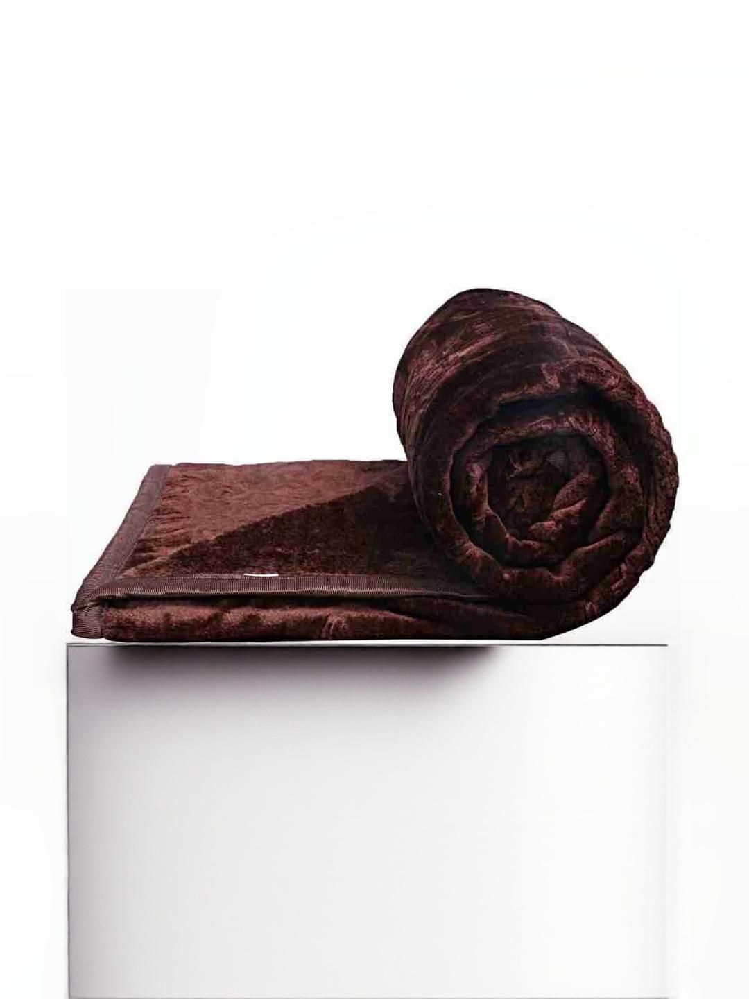 Doristyle Brown 300 GSM SOLID MINK Single Bed Blanket-picture-27