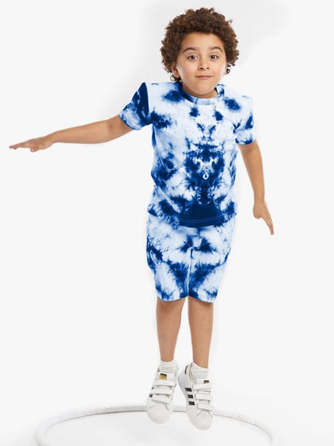 Pink Angel Kids Tie and Dye Printed T-shirt With Shorts-picture-15