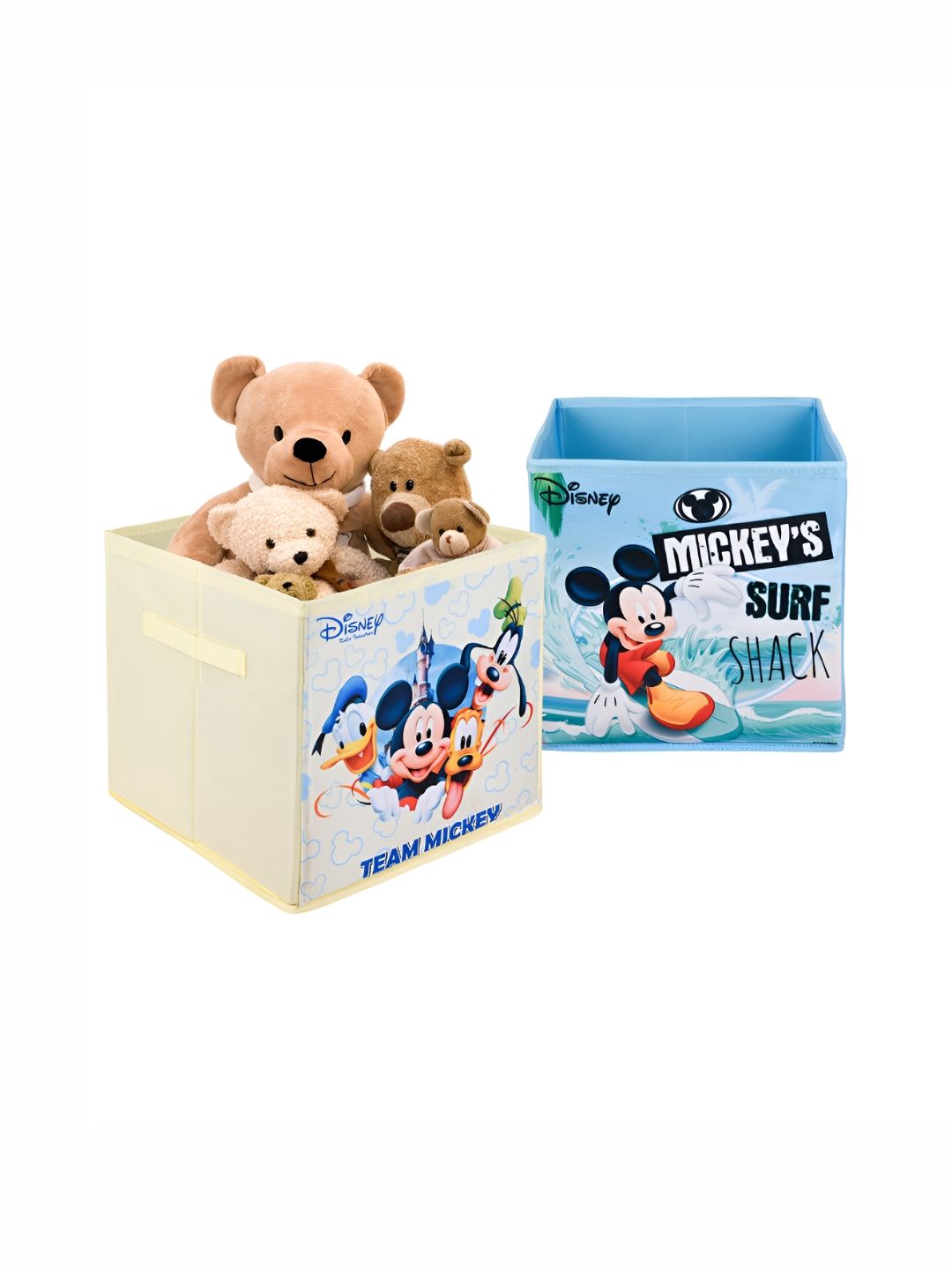 YK Cream-Coloured & Blue 2 Pieces Mickey Mouse Printed Storage Box Organisers-picture-28