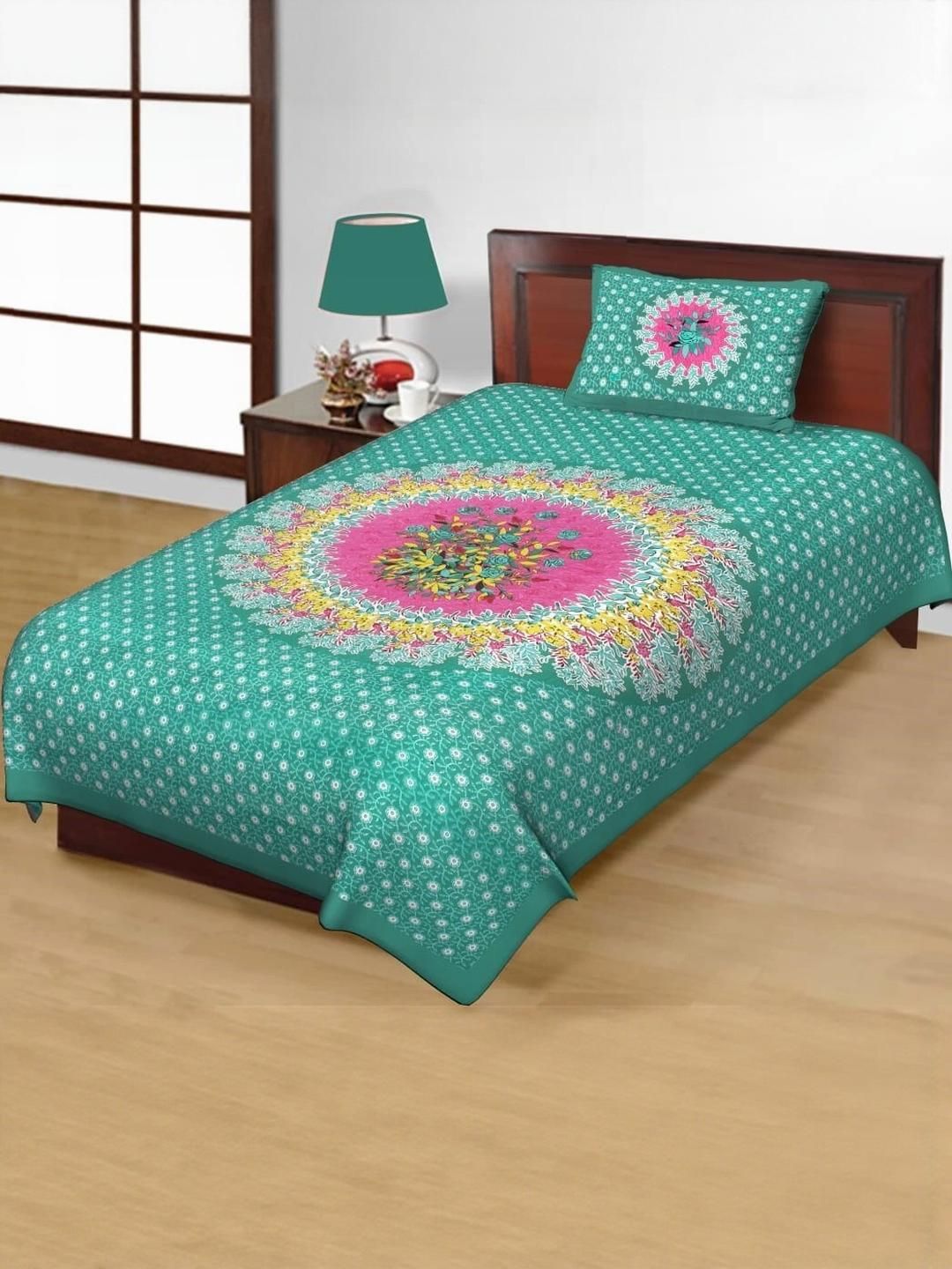 Jaipuri Print Premium Full Length Bedsheet set-image-7