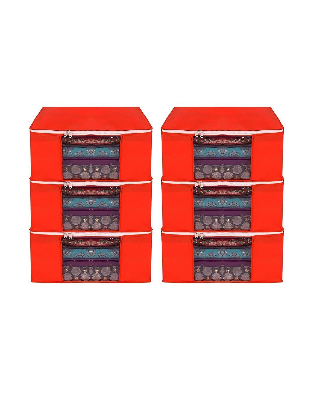 AMAK INC Red Fabric Multi-Utility Wardrobe Organisers-picture-45