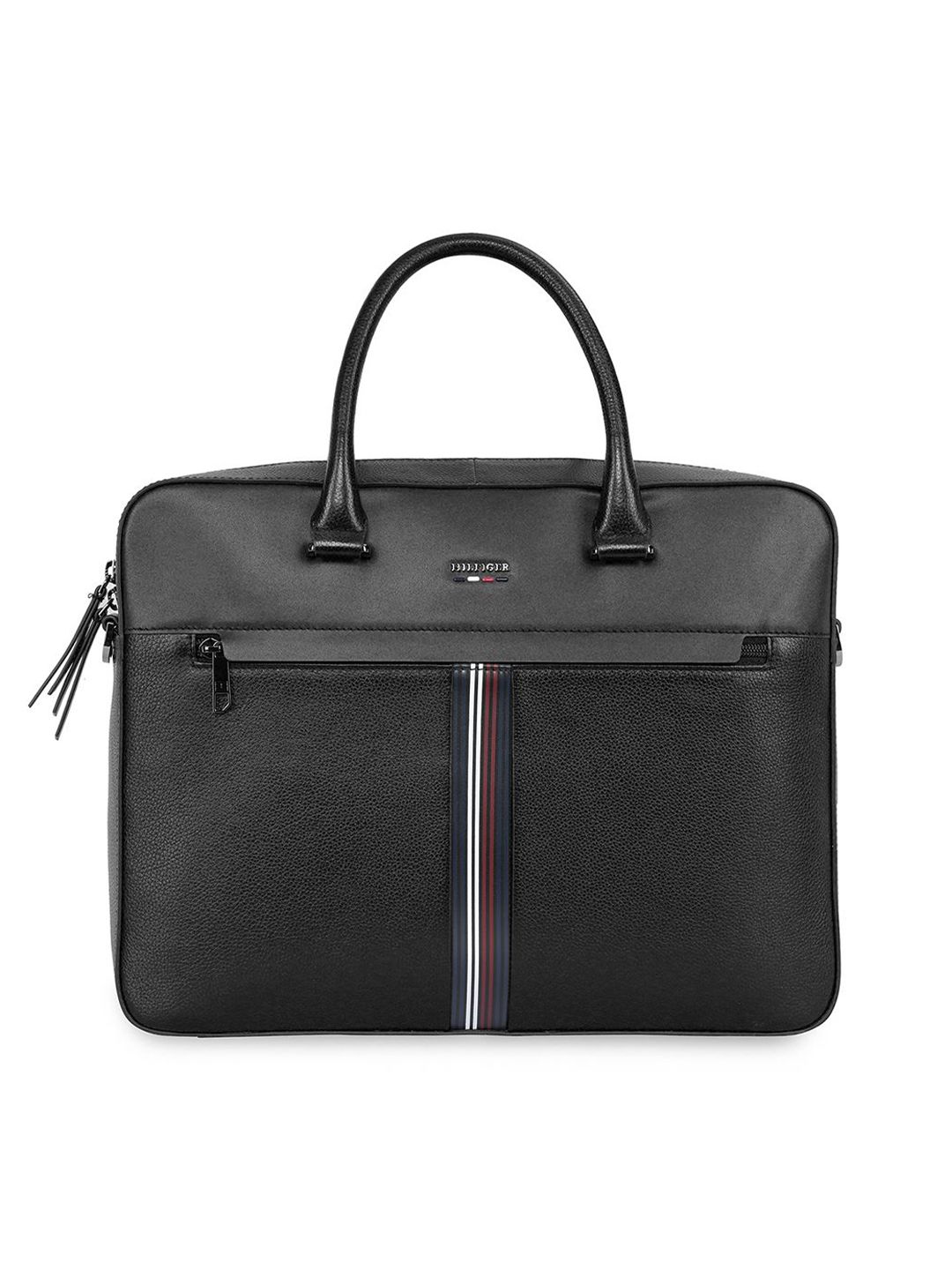 Tommy Hilfiger Unisex Textured Leather Laptop Bag-image-45