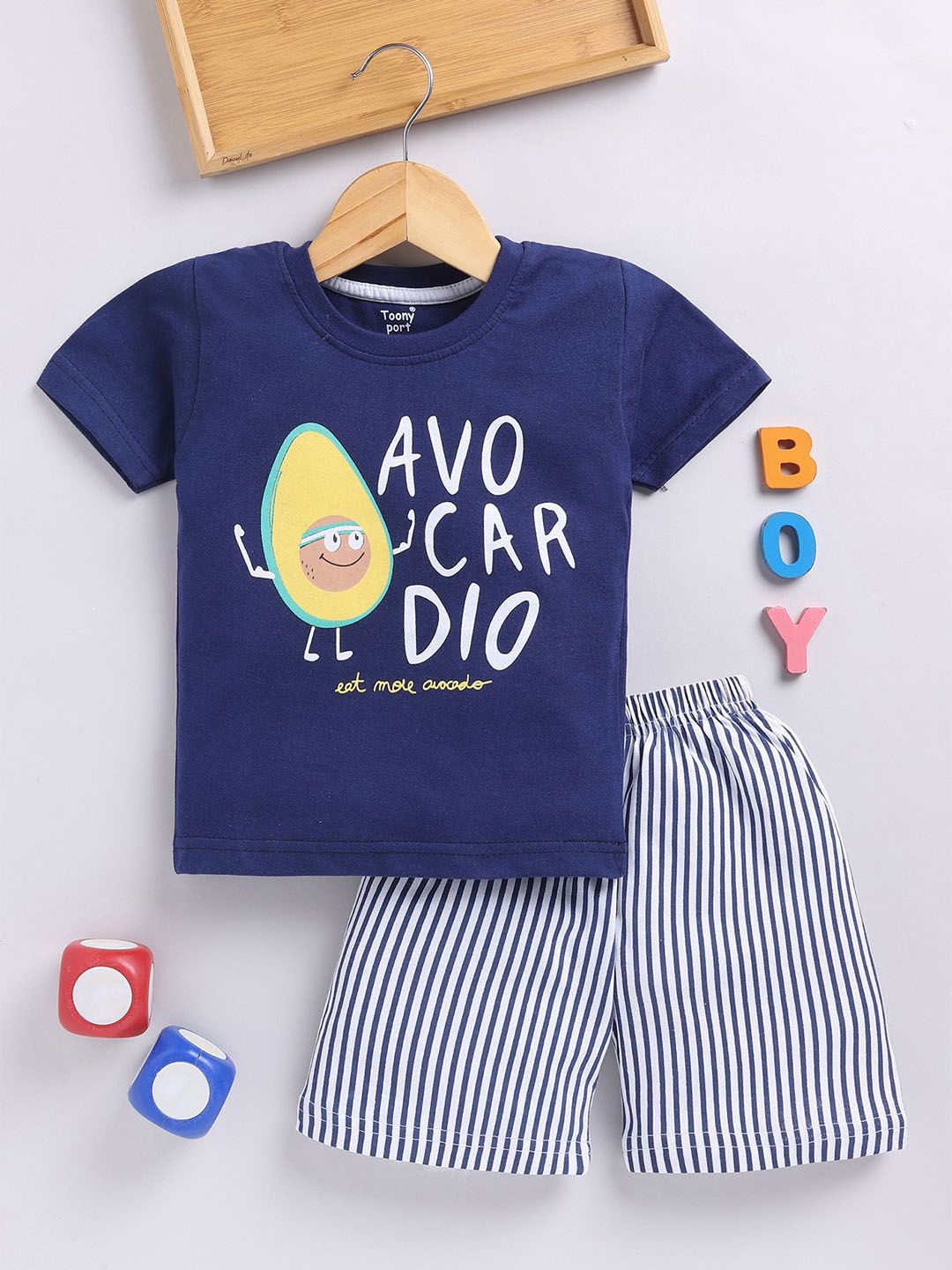 Toonyport Boys Printed Pure Cotton T-Shirt With Shorts-picture-37