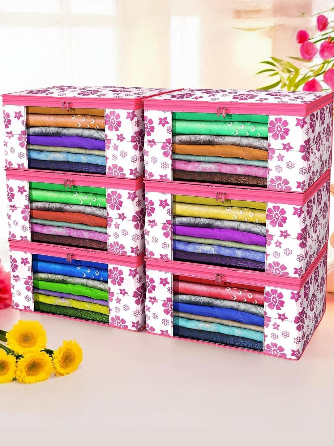 AMAK INC Pink Fabric Multi-Utility Wardrobe Organisers-picture-17