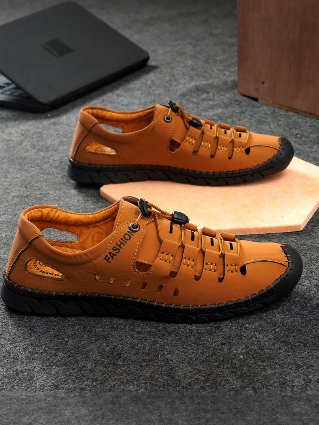 BIGGIE Men Tan Sandals-picture-13