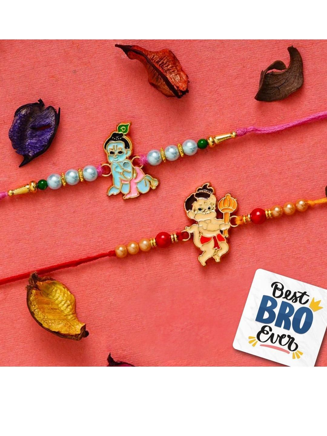 eCraftIndia Kids Set Of 2 Rakhi With Best Bro Ever Fridge Magnet-picture-17