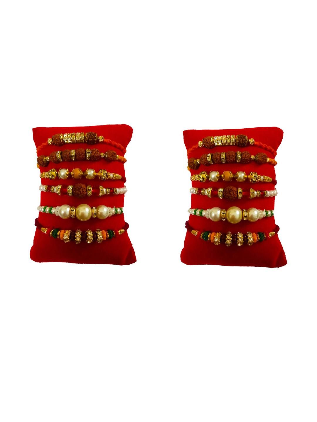 Aadikart Pack of 12 thread Rakhi Set for Brother-image-26