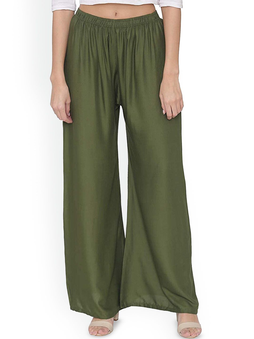SRISARAS Women Relaxed Fit Mid-Rise Cotton Parallel Trousers-image-41