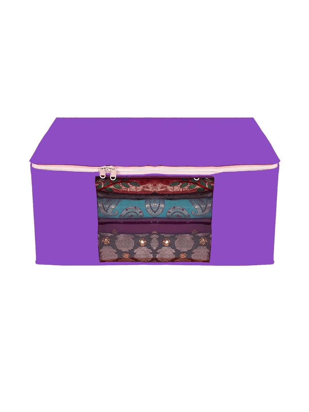 AMAK INC Purple Fabric Multi-Utility Wardrobe Organisers-picture-17